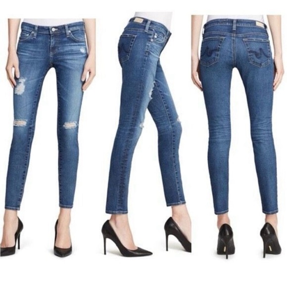 AG ADRIANO GOLDSCHMIED THE LEGGINGS Super Skinny distressed jeans size 27 - Picture 1 of 6